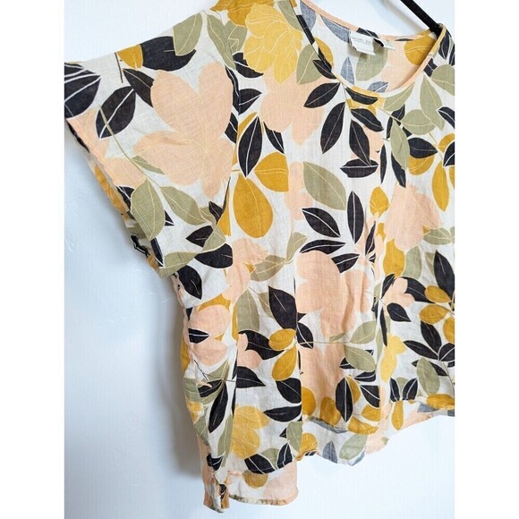 RACHEL ZOE Linen Top Womens Plus Size 3X Colorful Short Sleeve Lightweight Shirt - Picture 3 of 7